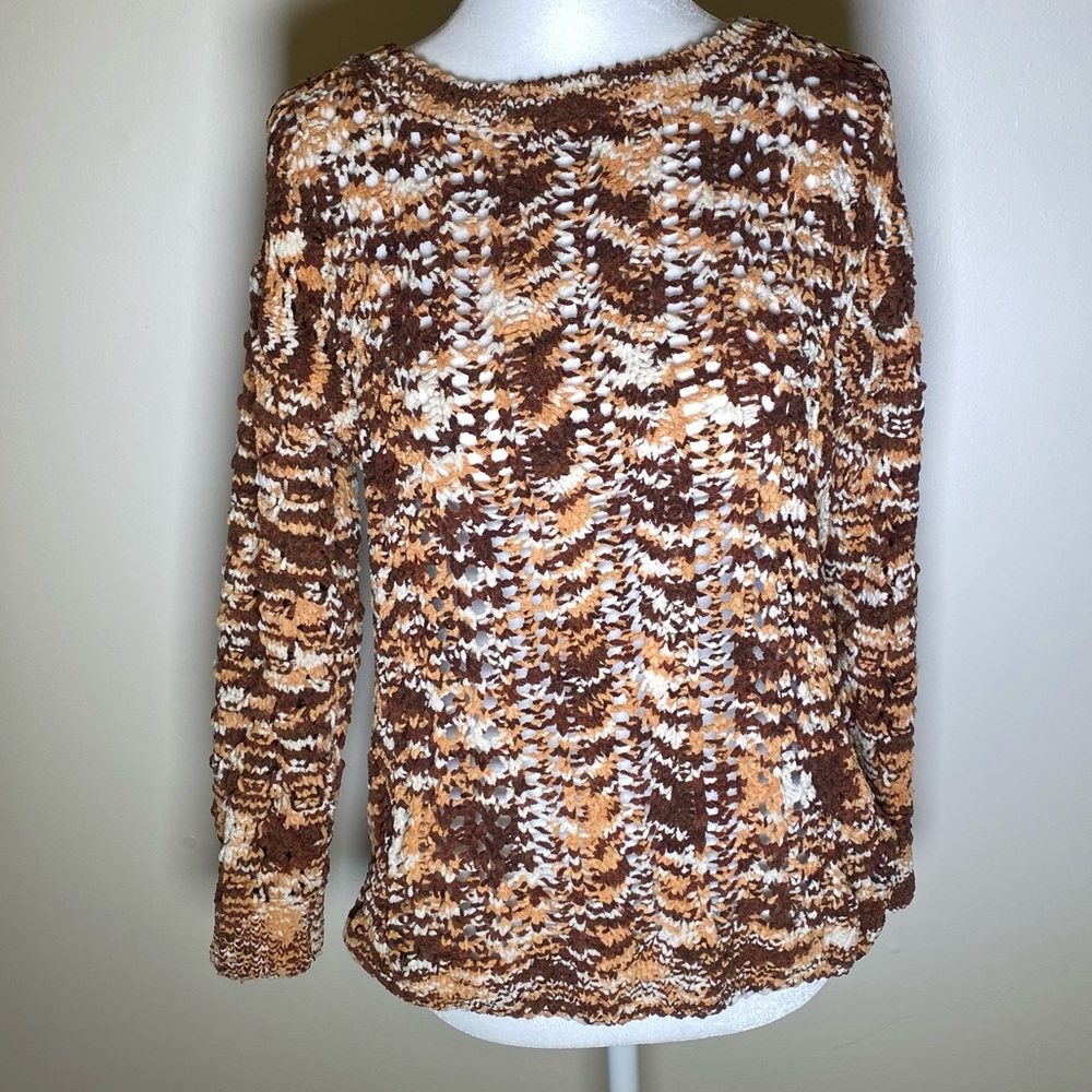Mariah Chenille Brown/Tans Open weave sweater Size S. LulaRoe Vintage lo…